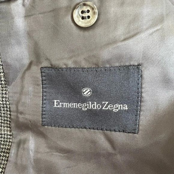 Ermenegildo Zegna Wool Blazer Men's 40 / 42 Brown Check Made In Italy - Picture 9 of 11